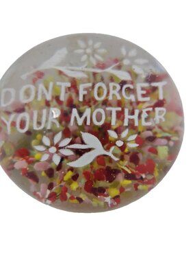 Antique 1890 Don't Forget Your Mother Frit Glass Millville Paperweight Confetti